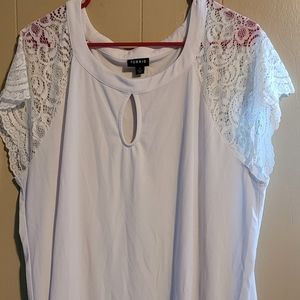 Torrid Brand White Blouse with Lace
